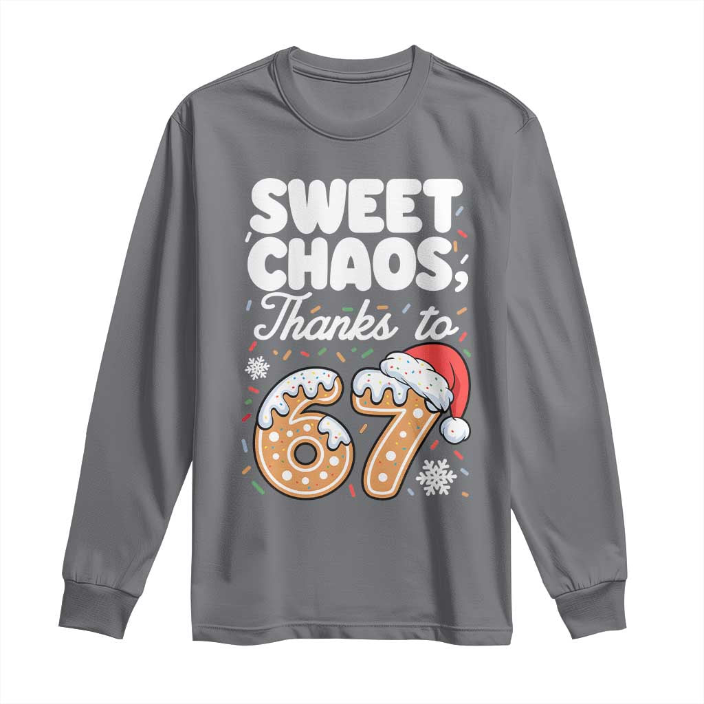 Sweet Chaos Thanks to 67 Long Sleeve Shirt Funny Christmas Cookie Meme with Sprinkles - Wonder Print Shop