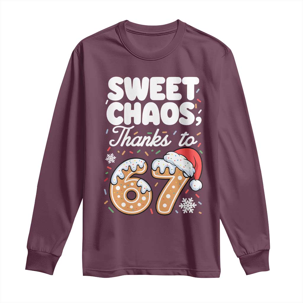 Sweet Chaos Thanks to 67 Long Sleeve Shirt Funny Christmas Cookie Meme with Sprinkles - Wonder Print Shop
