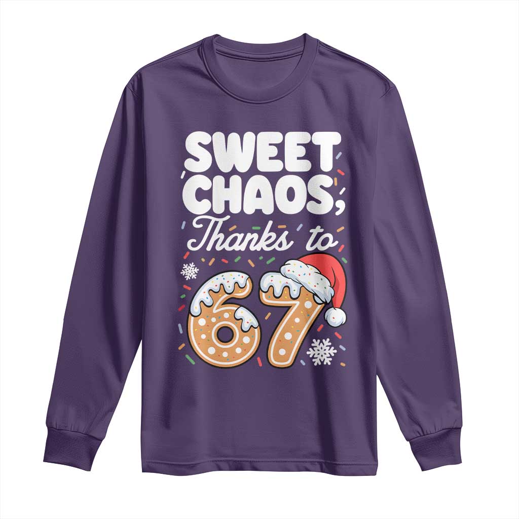 Sweet Chaos Thanks to 67 Long Sleeve Shirt Funny Christmas Cookie Meme with Sprinkles - Wonder Print Shop