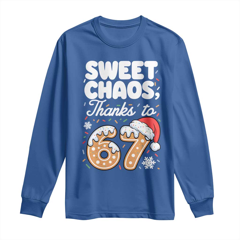 Sweet Chaos Thanks to 67 Long Sleeve Shirt Funny Christmas Cookie Meme with Sprinkles - Wonder Print Shop