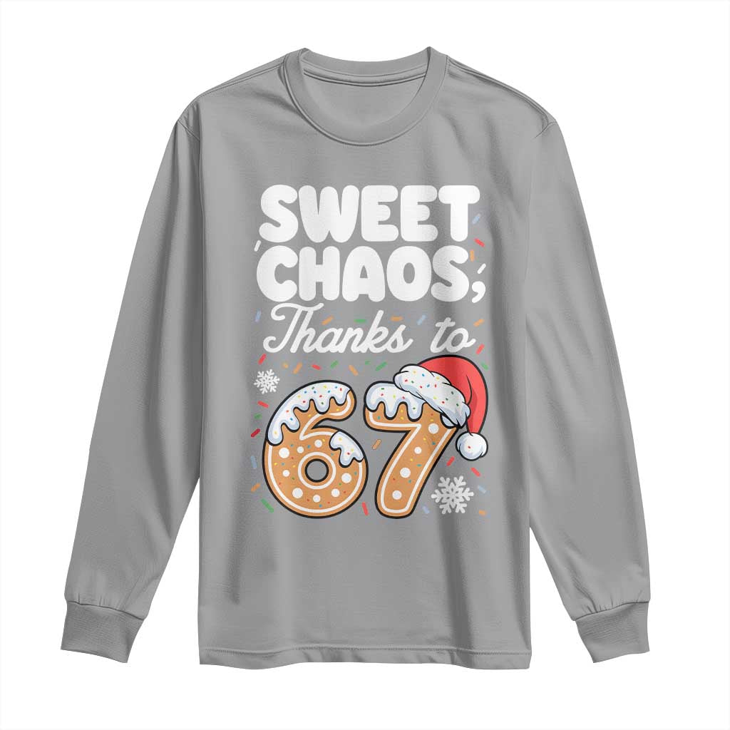 Sweet Chaos Thanks to 67 Long Sleeve Shirt Funny Christmas Cookie Meme with Sprinkles - Wonder Print Shop