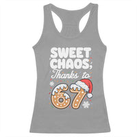 Sweet Chaos Thanks to 67 Racerback Tank Top Funny Christmas Cookie Meme with Sprinkles - Wonder Print Shop