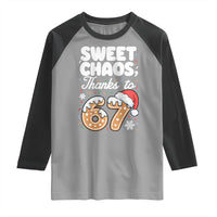 Sweet Chaos Thanks to 67 Raglan Shirt Funny Christmas Cookie Meme with Sprinkles - Wonder Print Shop
