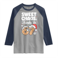 Sweet Chaos Thanks to 67 Raglan Shirt Funny Christmas Cookie Meme with Sprinkles - Wonder Print Shop