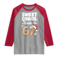 Sweet Chaos Thanks to 67 Raglan Shirt Funny Christmas Cookie Meme with Sprinkles - Wonder Print Shop