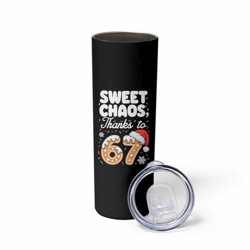 Sweet Chaos Thanks to 67 Skinny Tumbler Funny Christmas Cookie Meme with Sprinkles - Wonder Print Shop