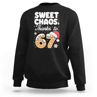 Sweet Chaos Thanks to 67 Sweatshirt Funny Christmas Cookie Meme with Sprinkles - Wonder Print Shop