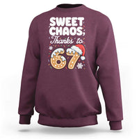 Sweet Chaos Thanks to 67 Sweatshirt Funny Christmas Cookie Meme with Sprinkles - Wonder Print Shop