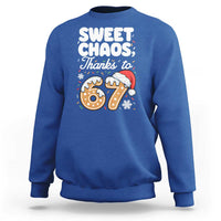 Sweet Chaos Thanks to 67 Sweatshirt Funny Christmas Cookie Meme with Sprinkles - Wonder Print Shop