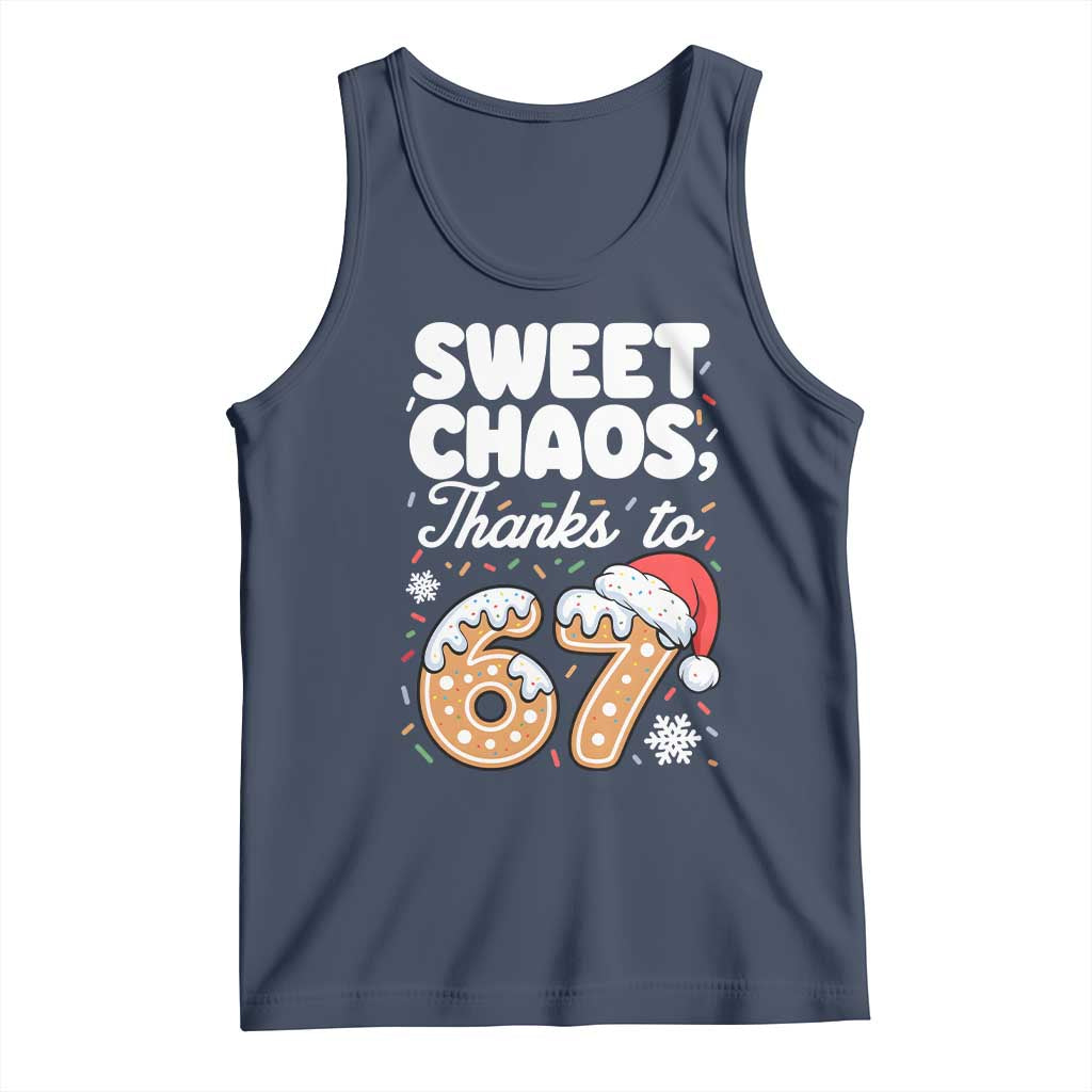 Sweet Chaos Thanks to 67 Tank Top Funny Christmas Cookie Meme with Sprinkles - Wonder Print Shop