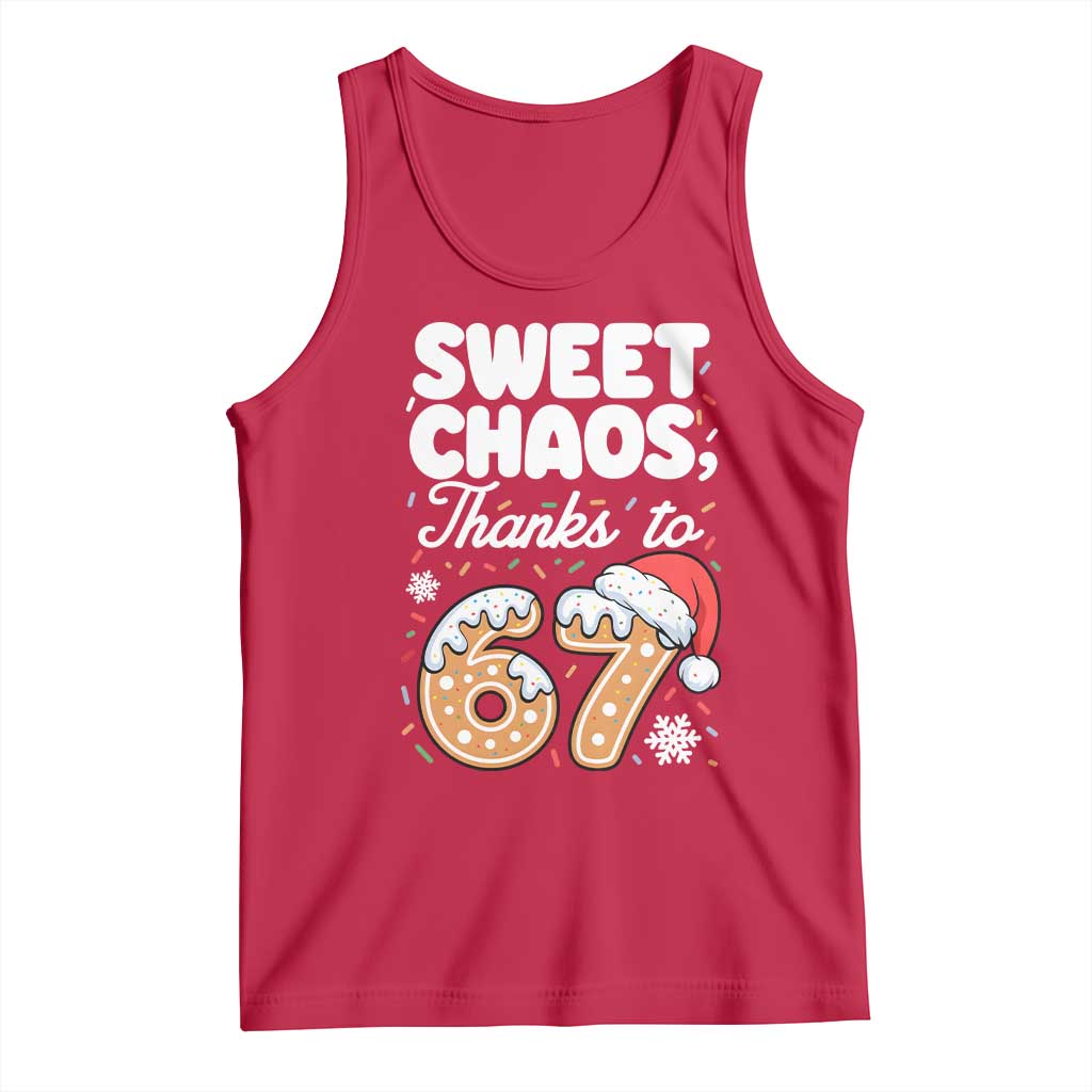 Sweet Chaos Thanks to 67 Tank Top Funny Christmas Cookie Meme with Sprinkles - Wonder Print Shop