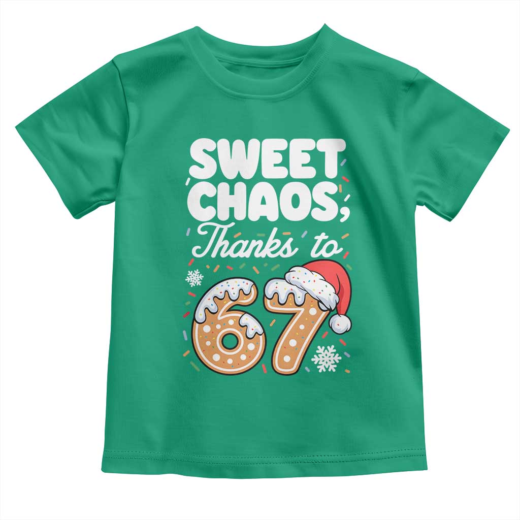 Sweet Chaos Thanks to 67 Toddler T Shirt Funny Christmas Cookie Meme with Sprinkles - Wonder Print Shop