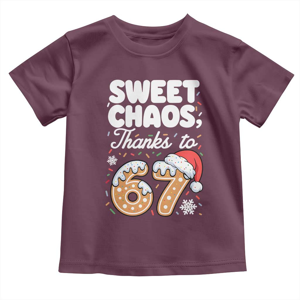 Sweet Chaos Thanks to 67 Toddler T Shirt Funny Christmas Cookie Meme with Sprinkles - Wonder Print Shop