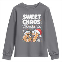 Sweet Chaos Thanks to 67 Youth Sweatshirt Funny Christmas Cookie Meme with Sprinkles - Wonder Print Shop