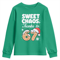 Sweet Chaos Thanks to 67 Youth Sweatshirt Funny Christmas Cookie Meme with Sprinkles - Wonder Print Shop