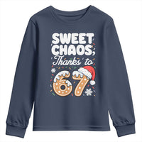 Sweet Chaos Thanks to 67 Youth Sweatshirt Funny Christmas Cookie Meme with Sprinkles - Wonder Print Shop