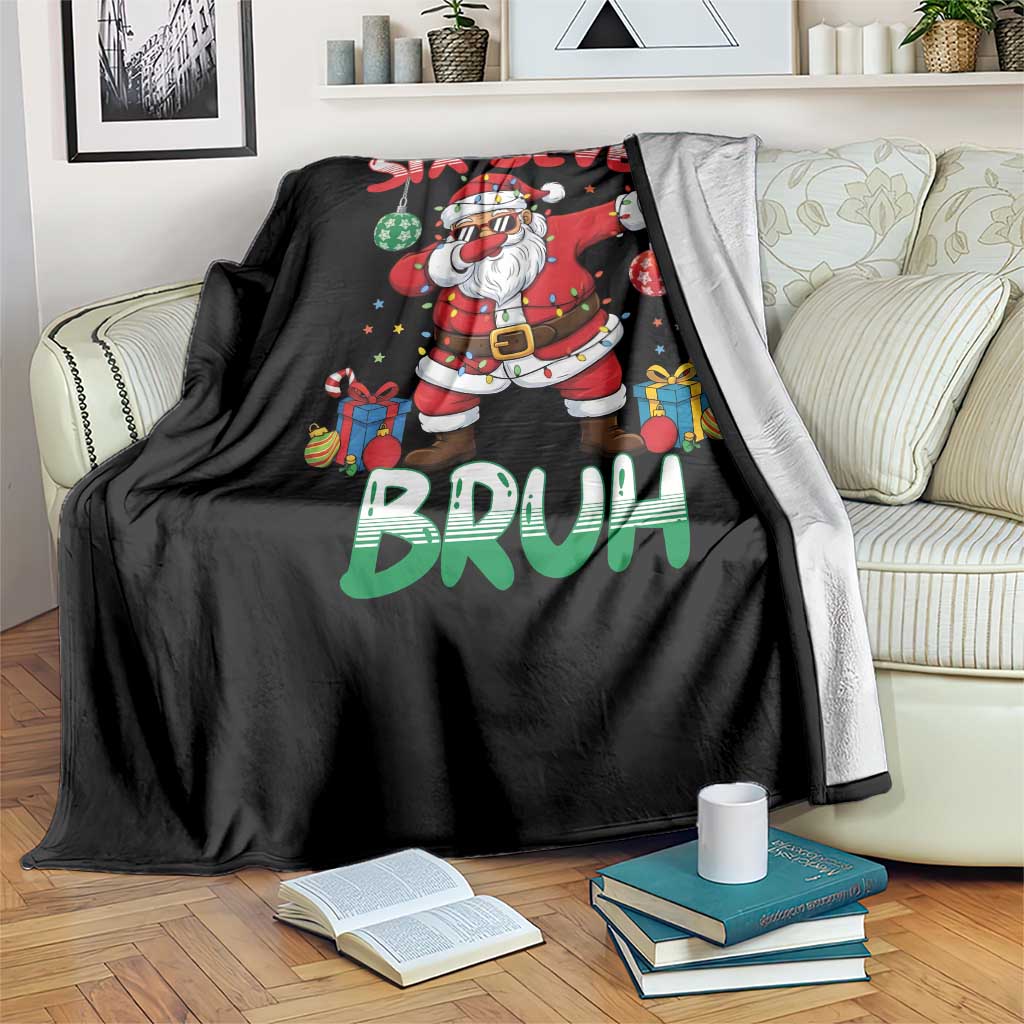 Six Seven Bruh Christmas Throw Blanket Funny Dabbing Santa 67 Meme Holiday Gag Gift - Wonder Print Shop