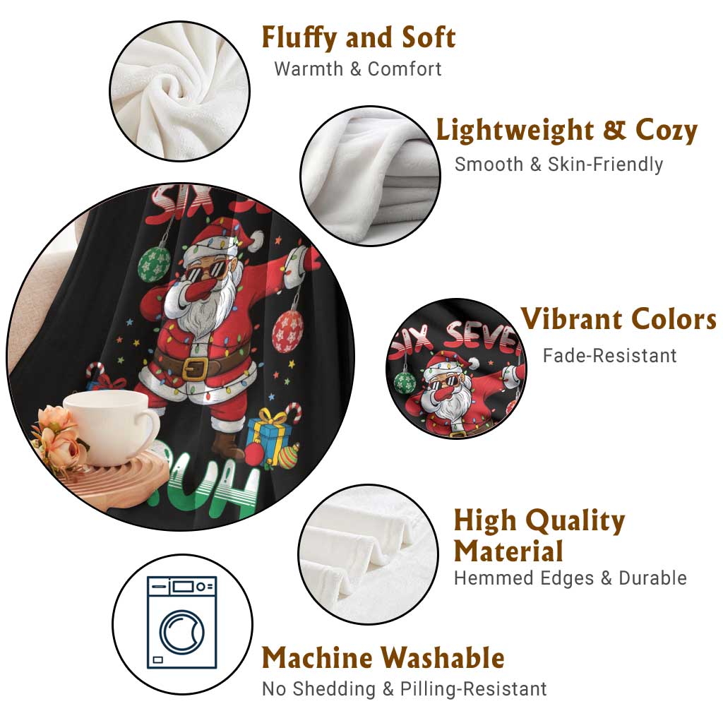 Six Seven Bruh Christmas Throw Blanket Funny Dabbing Santa 67 Meme Holiday Gag Gift - Wonder Print Shop