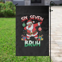 Six Seven Bruh Christmas Garden Flag Funny Dabbing Santa 67 Meme Holiday Gag Gift - Wonder Print Shop