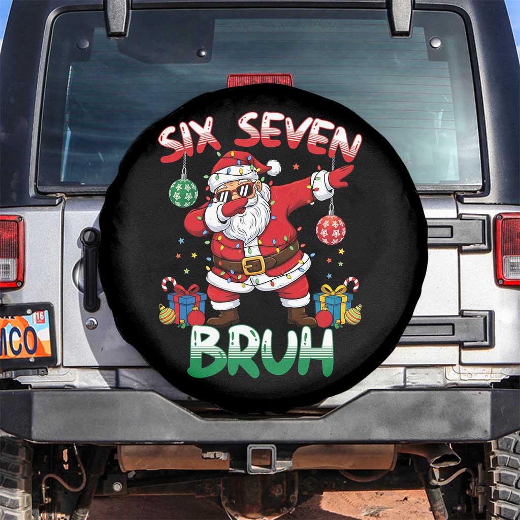 Six Seven Bruh Christmas Spare Tire Cover Funny Dabbing Santa 67 Meme Holiday Gag Gift - Wonder Print Shop