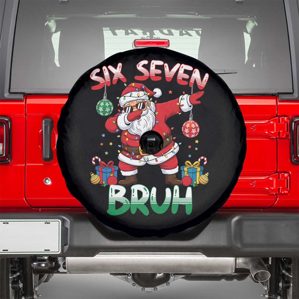 Six Seven Bruh Christmas Spare Tire Cover Funny Dabbing Santa 67 Meme Holiday Gag Gift - Wonder Print Shop
