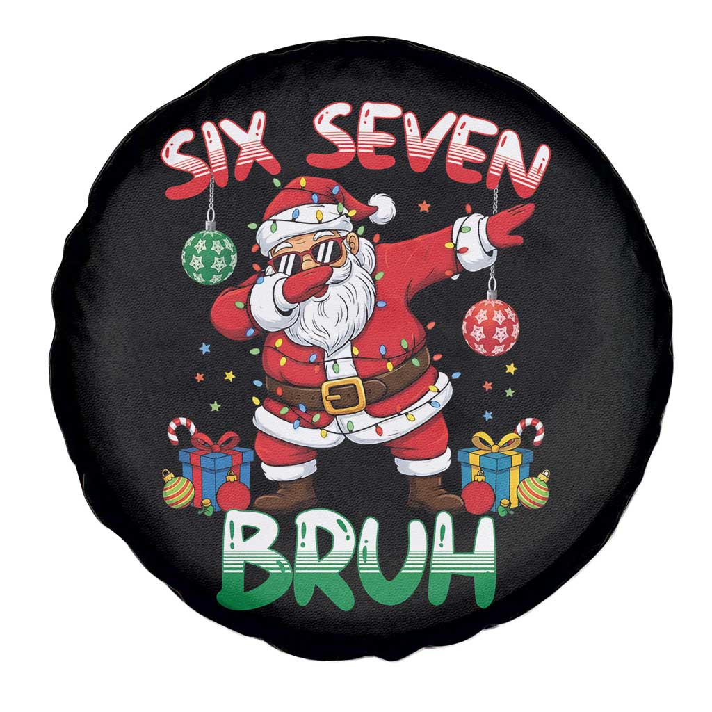 Six Seven Bruh Christmas Spare Tire Cover Funny Dabbing Santa 67 Meme Holiday Gag Gift - Wonder Print Shop