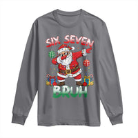 Six Seven Bruh Christmas Long Sleeve Shirt Funny Dabbing Santa 67 Meme Holiday Gag Gift - Wonder Print Shop