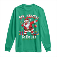Six Seven Bruh Christmas Long Sleeve Shirt Funny Dabbing Santa 67 Meme Holiday Gag Gift - Wonder Print Shop