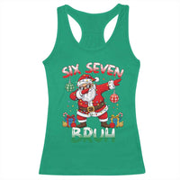 Six Seven Bruh Christmas Racerback Tank Top Funny Dabbing Santa 67 Meme Holiday Gag Gift - Wonder Print Shop