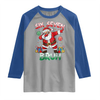Six Seven Bruh Christmas Raglan Shirt Funny Dabbing Santa 67 Meme Holiday Gag Gift - Wonder Print Shop