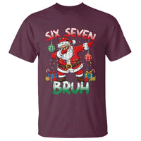 Six Seven Bruh Christmas T Shirt Funny Dabbing Santa 67 Meme Holiday Gag Gift - Wonder Print Shop