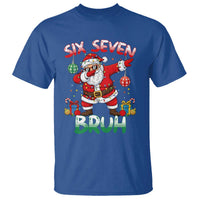 Six Seven Bruh Christmas T Shirt Funny Dabbing Santa 67 Meme Holiday Gag Gift - Wonder Print Shop