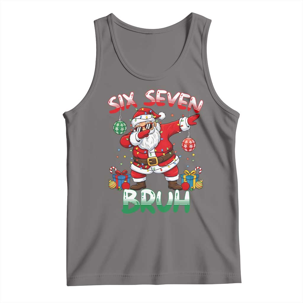 Six Seven Bruh Christmas Tank Top Funny Dabbing Santa 67 Meme Holiday Gag Gift - Wonder Print Shop