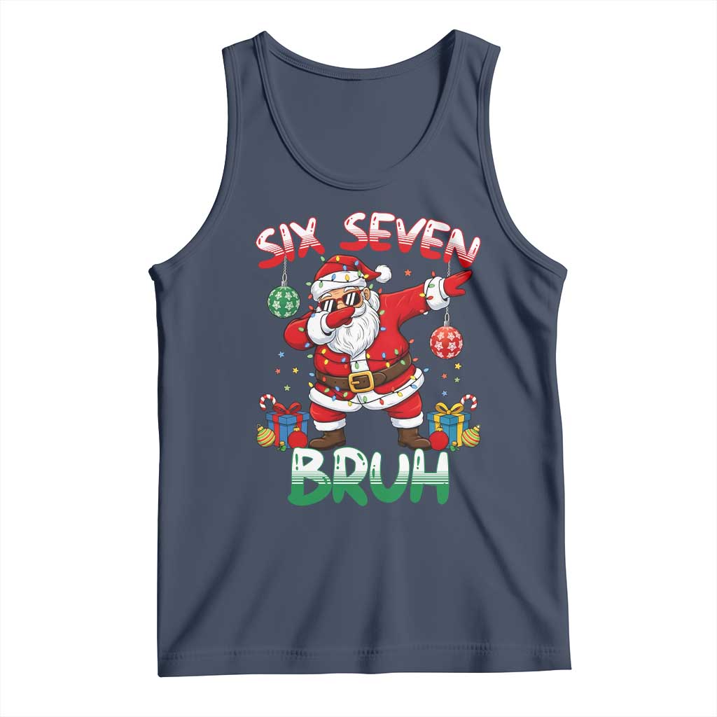 Six Seven Bruh Christmas Tank Top Funny Dabbing Santa 67 Meme Holiday Gag Gift - Wonder Print Shop