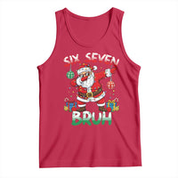 Six Seven Bruh Christmas Tank Top Funny Dabbing Santa 67 Meme Holiday Gag Gift - Wonder Print Shop