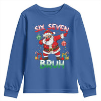 Six Seven Bruh Christmas Youth Sweatshirt Funny Dabbing Santa 67 Meme Holiday Gag Gift - Wonder Print Shop