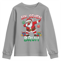 Six Seven Bruh Christmas Youth Sweatshirt Funny Dabbing Santa 67 Meme Holiday Gag Gift - Wonder Print Shop