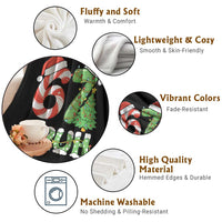 Funny 67 Bruh Christmas Throw Blanket Candy Cane and Xmas Tree Six Seven Meme Holiday Lights - Wonder Print Shop