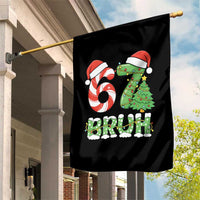 Funny 67 Bruh Christmas Garden Flag Candy Cane and Xmas Tree Six Seven Meme Holiday Lights - Wonder Print Shop