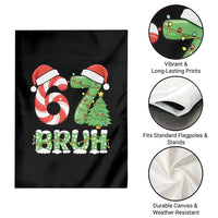 Funny 67 Bruh Christmas Garden Flag Candy Cane and Xmas Tree Six Seven Meme Holiday Lights - Wonder Print Shop