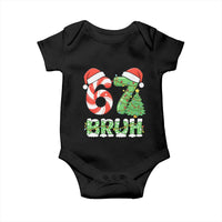 Funny 67 Bruh Christmas Baby Onesie Candy Cane and Xmas Tree Six Seven Meme Holiday Lights - Wonder Print Shop
