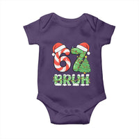 Funny 67 Bruh Christmas Baby Onesie Candy Cane and Xmas Tree Six Seven Meme Holiday Lights - Wonder Print Shop