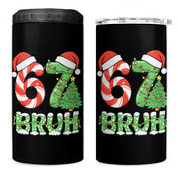 Funny 67 Bruh Christmas 4 in 1 Can Cooler Tumbler Candy Cane and Xmas Tree Six Seven Meme Holiday Lights - Wonder Print Shop