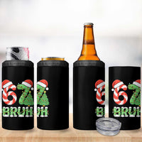 Funny 67 Bruh Christmas 4 in 1 Can Cooler Tumbler Candy Cane and Xmas Tree Six Seven Meme Holiday Lights - Wonder Print Shop