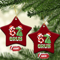 Funny 67 Bruh Christmas Ceramic Ornament Candy Cane and Xmas Tree Six Seven Meme Holiday Lights - Wonder Print Shop