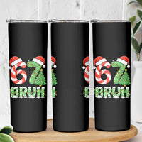 Funny 67 Bruh Christmas Skinny Tumbler Candy Cane and Xmas Tree Six Seven Meme Holiday Lights - Wonder Print Shop
