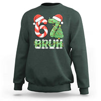 Funny 67 Bruh Christmas Sweatshirt Candy Cane and Xmas Tree Six Seven Meme Holiday Lights - Wonder Print Shop