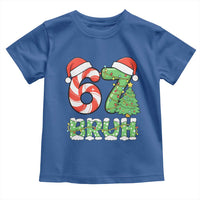 Funny 67 Bruh Christmas Toddler T Shirt Candy Cane and Xmas Tree Six Seven Meme Holiday Lights - Wonder Print Shop