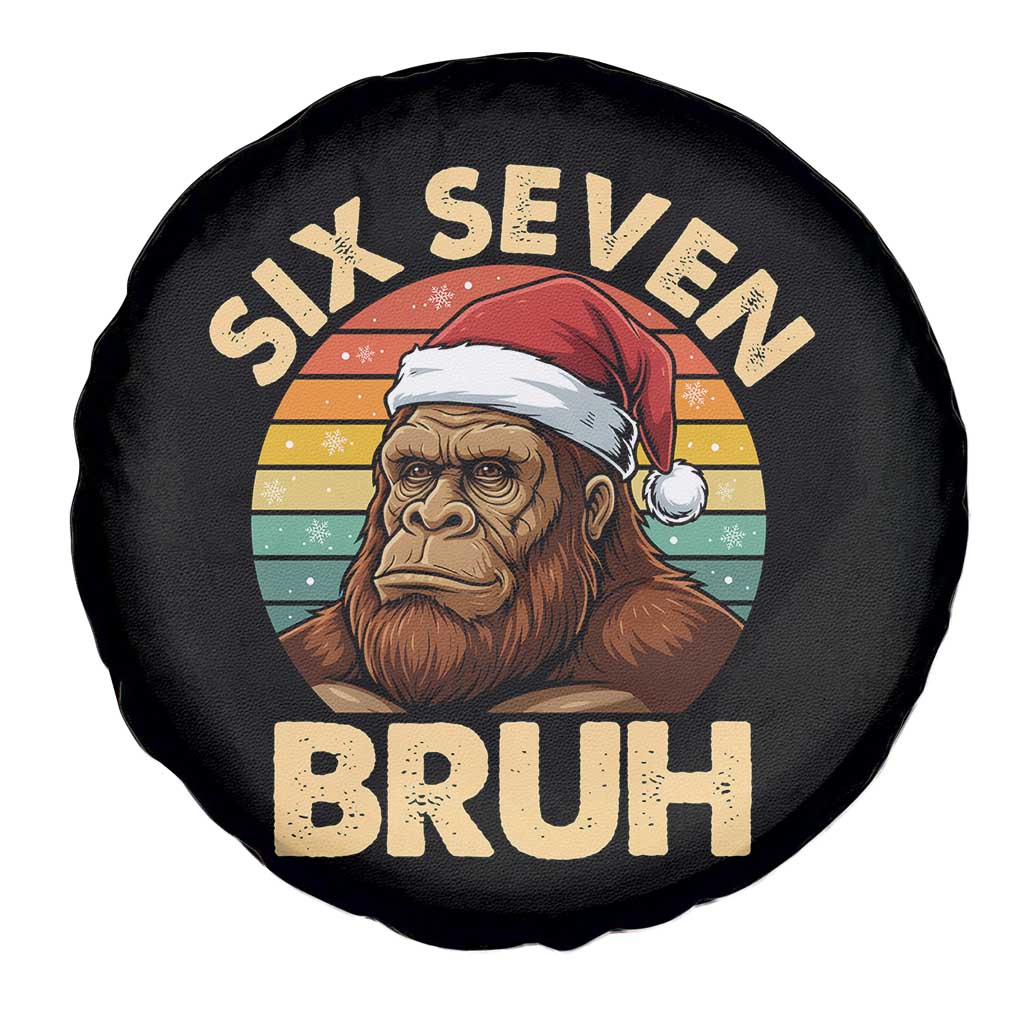 Six Seven Bruh Meme Christmas Bigfoot Spare Tire Cover 67 Sasquatch Santa Retro Holiday - Wonder Print Shop