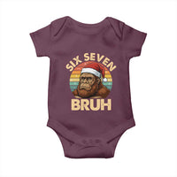Six Seven Bruh Meme Christmas Bigfoot Baby Onesie 67 Sasquatch Santa Retro Holiday - Wonder Print Shop